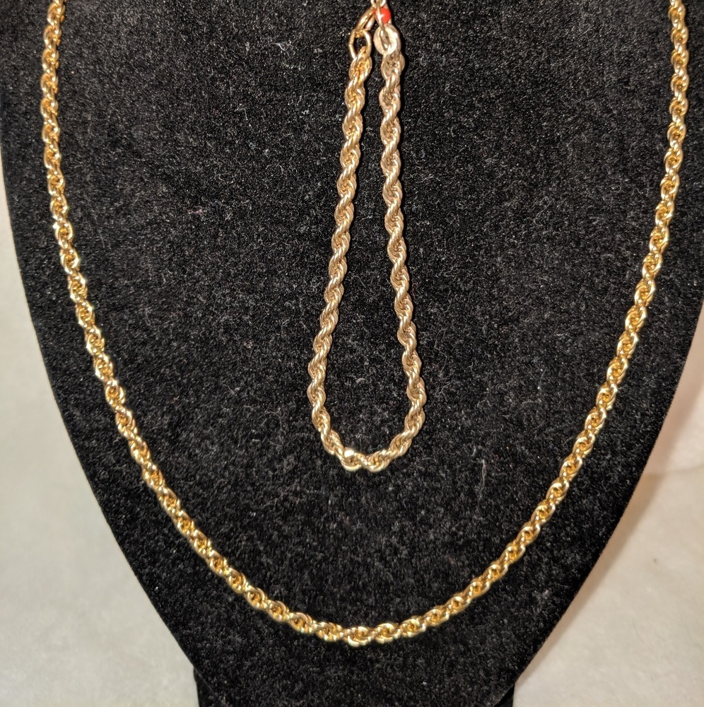 Danercraft 925 Rope Necklace and Bracelet Set